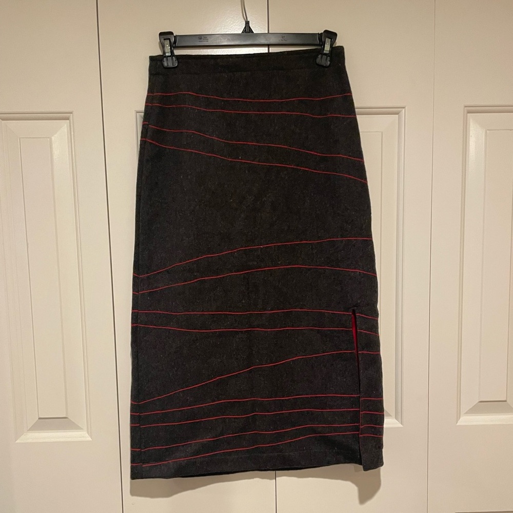 Wool midi pencil skirt, size S